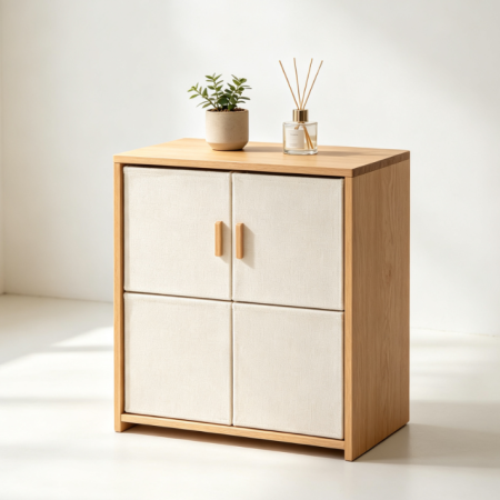 Compact Fabric Storage Cabinet